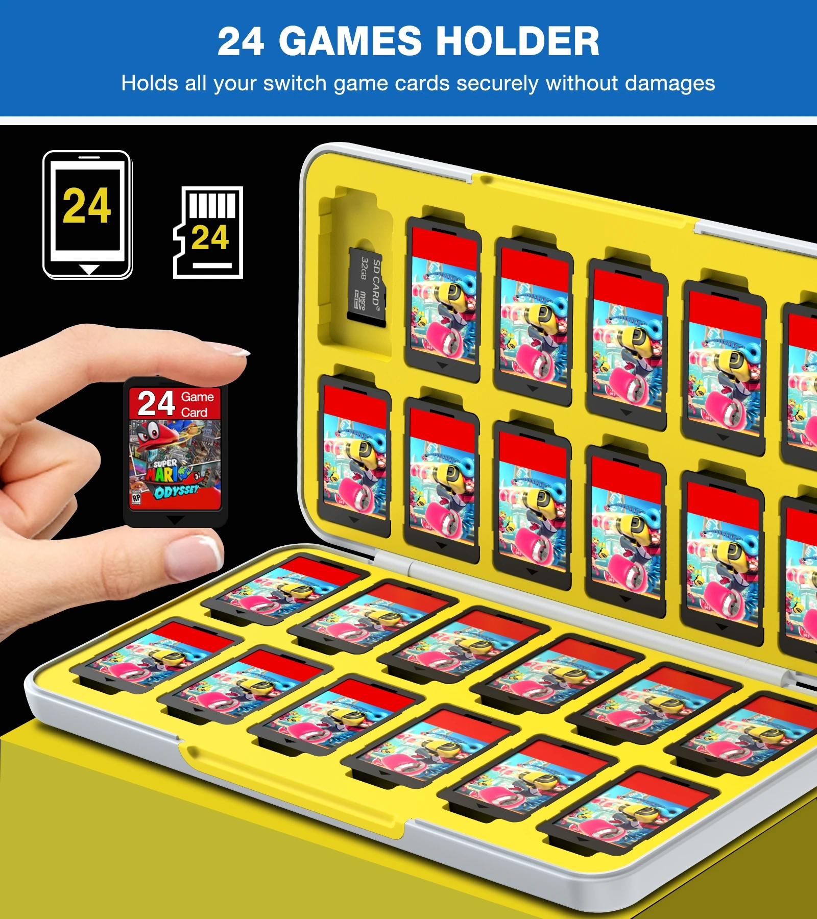 BEBONCOOL 24 Portable Game Cards Storage Case For Nintendo Switch OLED Switch Lite NS Protective Case For Switch Accessories