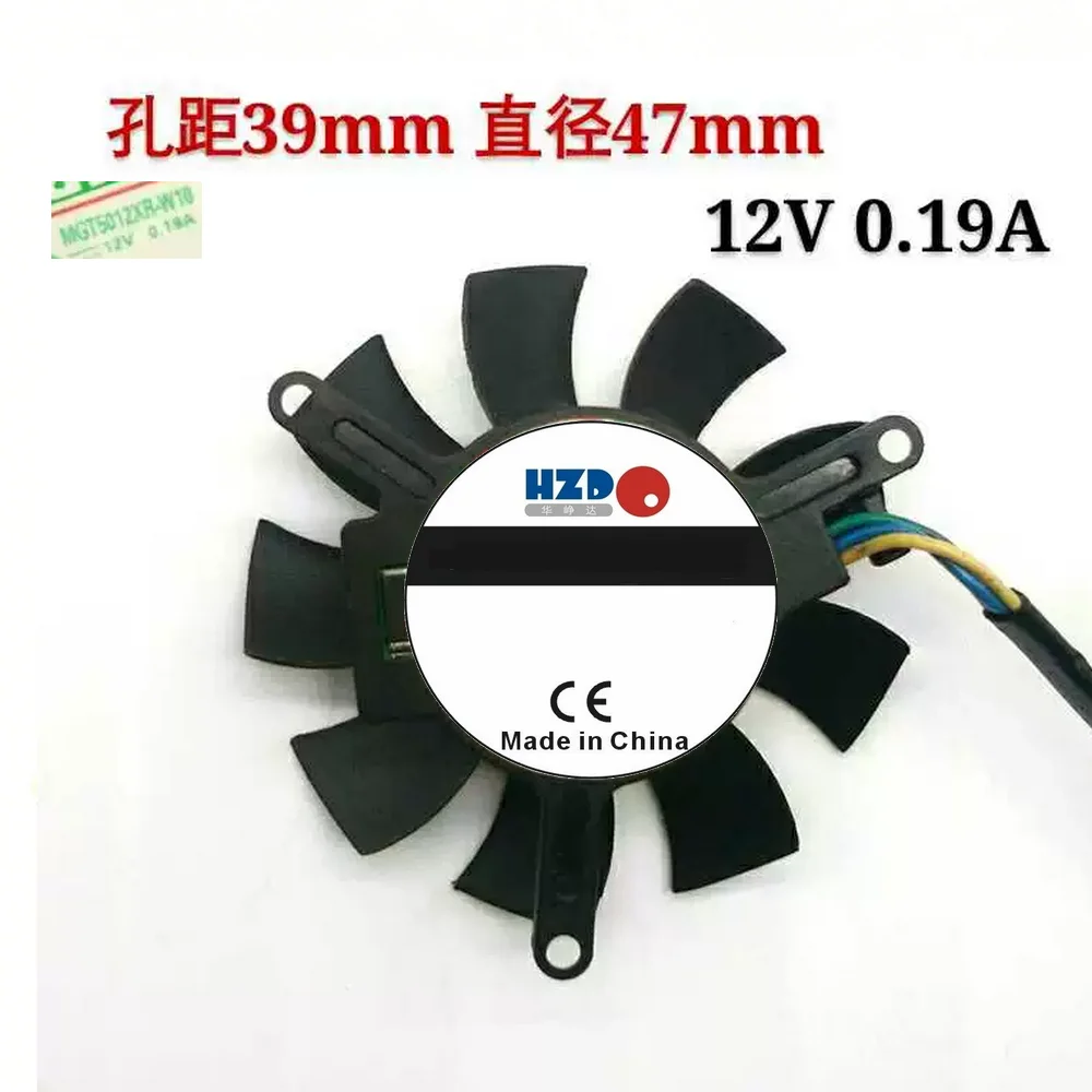 MGT5012XR-W10 DC12V 0.19A 4Lines Diameter 45MM Pitch 39MM Graphics Video Card cooling fan