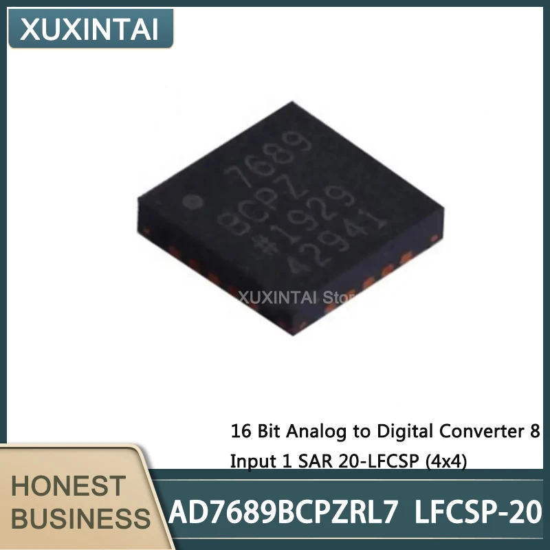 5Pcs/Lot  New Original  AD7689BCPZRL7 AD7689 16 Bit Analog to Digital Converter 8 Input 1 SAR 20-LFCSP (4x4)