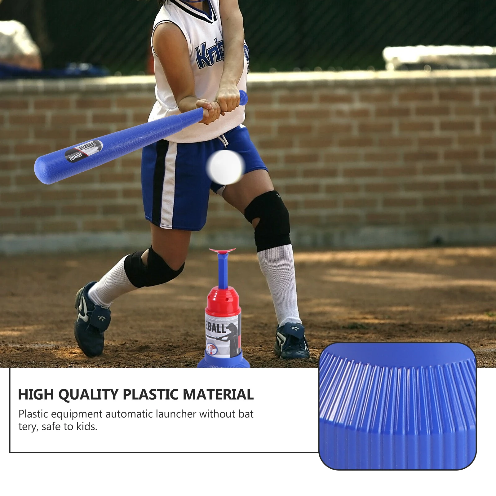 

Automatic Baseball Launcher For Kids Ages 3-10 Plastic Batting Trainer -Ball Practice Equipment 6 Seconds Delay