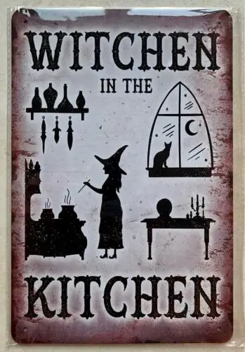 WITCHEN IN THE KITCHEN METAL SIGN BAR MAN CAVE BAR KITCHEN HOME 20x30cm