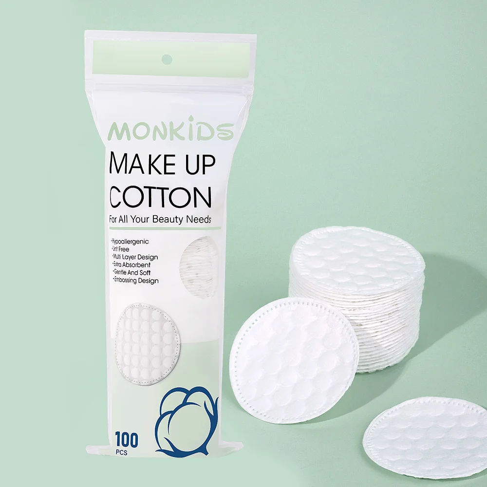 Sous-coton rond doux et respirant, texture double face, utilisé pour le nettoyage quotidien du visage et le maquillage, 100 pièces, 200 pièces