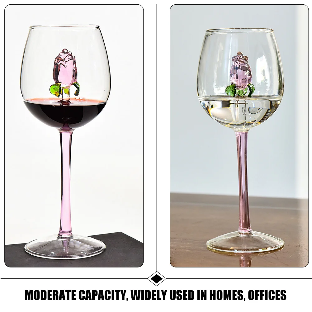 

Glass Rose Wine Goblet Creative Tall Design Multipurpose Glass Cup for Cocktail Red Wine Beverage Drinks Goblets