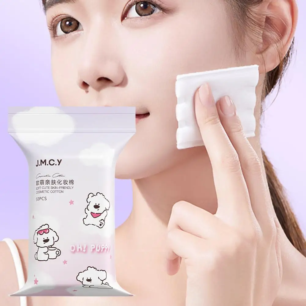 50 ชิ้น/ถุงผ้าฝ้ายทิ้งผ้าเช็ดทําความสะอาดเครื่องสําอางแต่งหน้าทําความสะอาดรอบผ้าฝ้ายนุ่มทุกวันอุปกรณ์แต่งหน้าRemoverเครื่องมือ