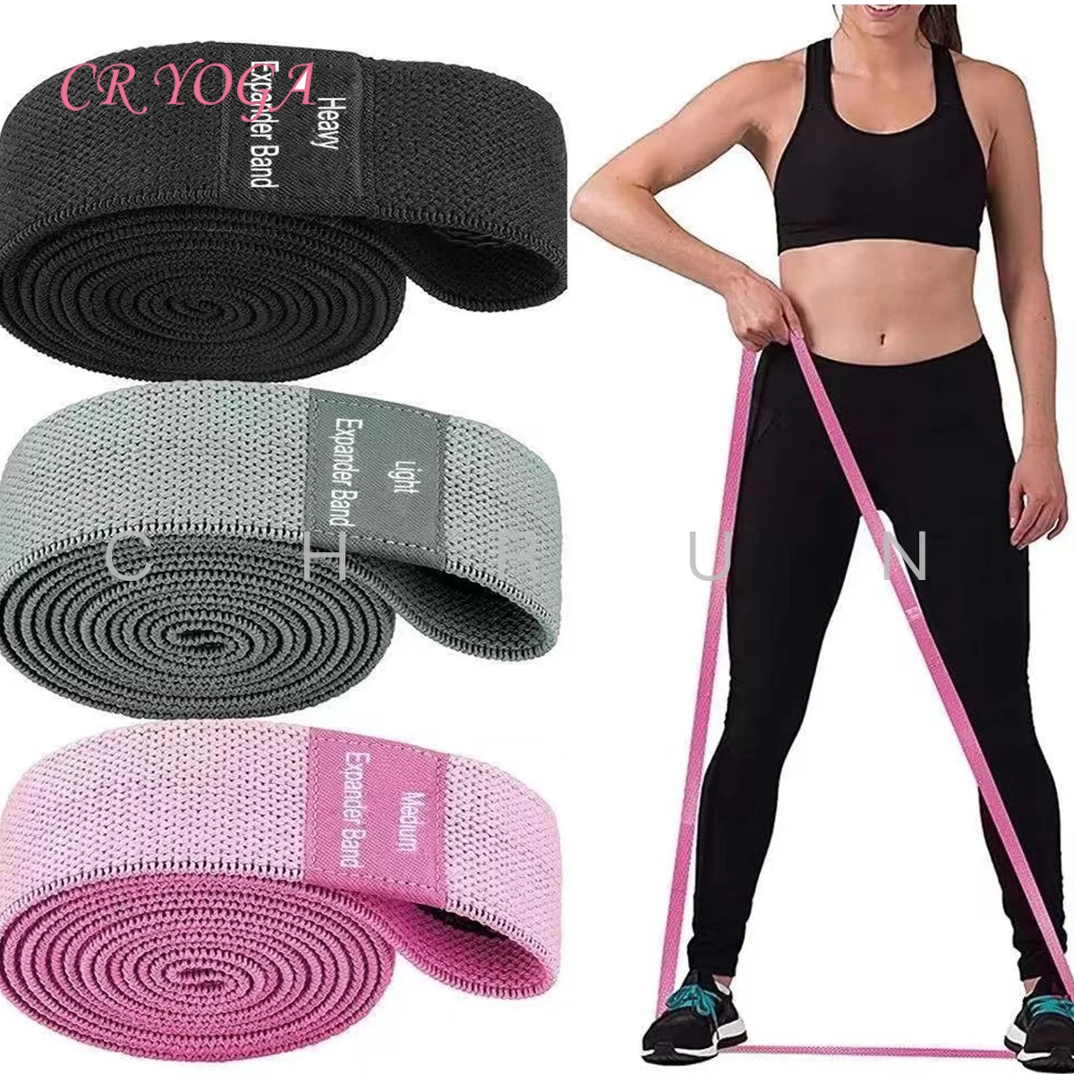 Popular Fitness Beautiful Buttocks Yoga Elastic Belt Buttock Circle Knitted Belt Fitness Resistance Band Knitted Tension Belt