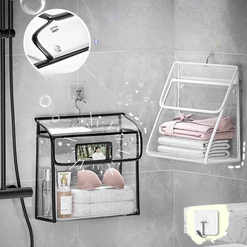 large-capacity-bathroom-clothes-storage-hanging-bag-waterproof-bath-room-clothes-organizer-pink-cute-style-home-bathroom-esse