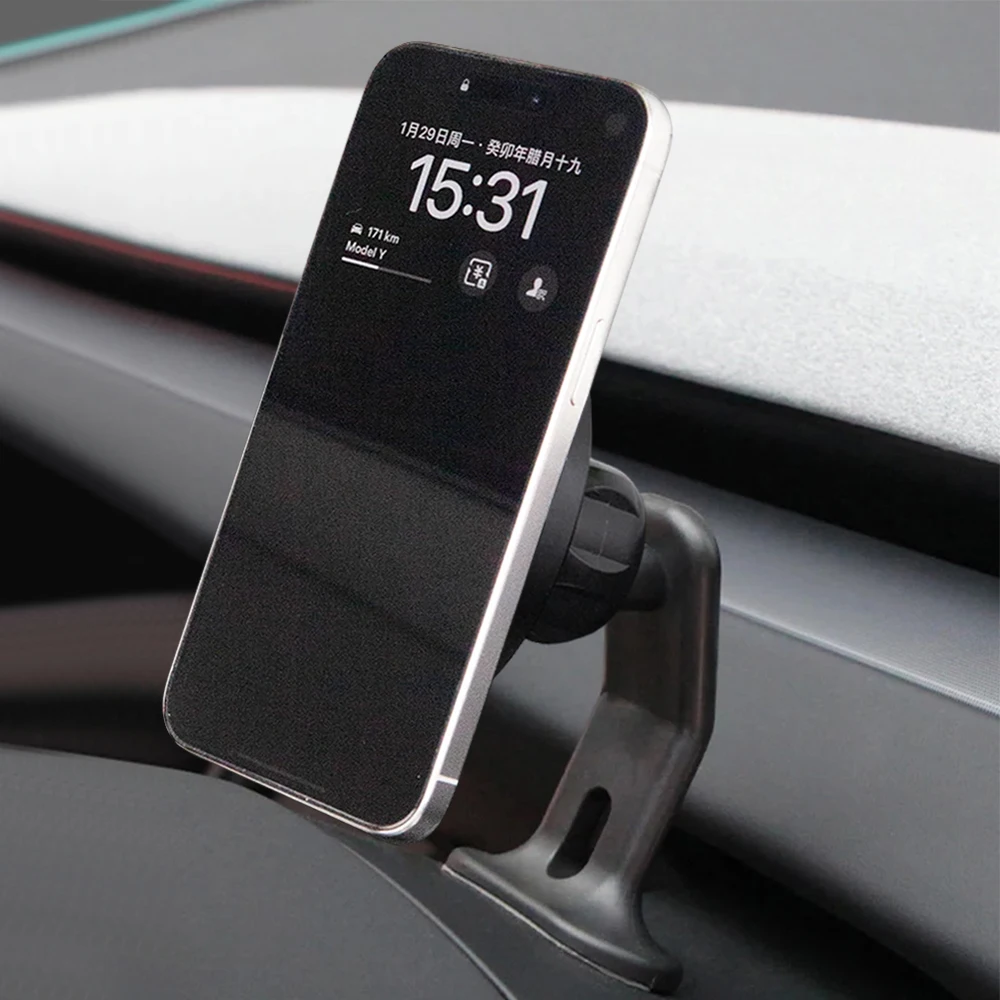 Für Tesla Modell 3 Highland Modell Y Juniper 2025 Magnetische Einstellbare Auto Telefon Unterstützung Basis Halter Halterung Innen Zubehör – Detail 8