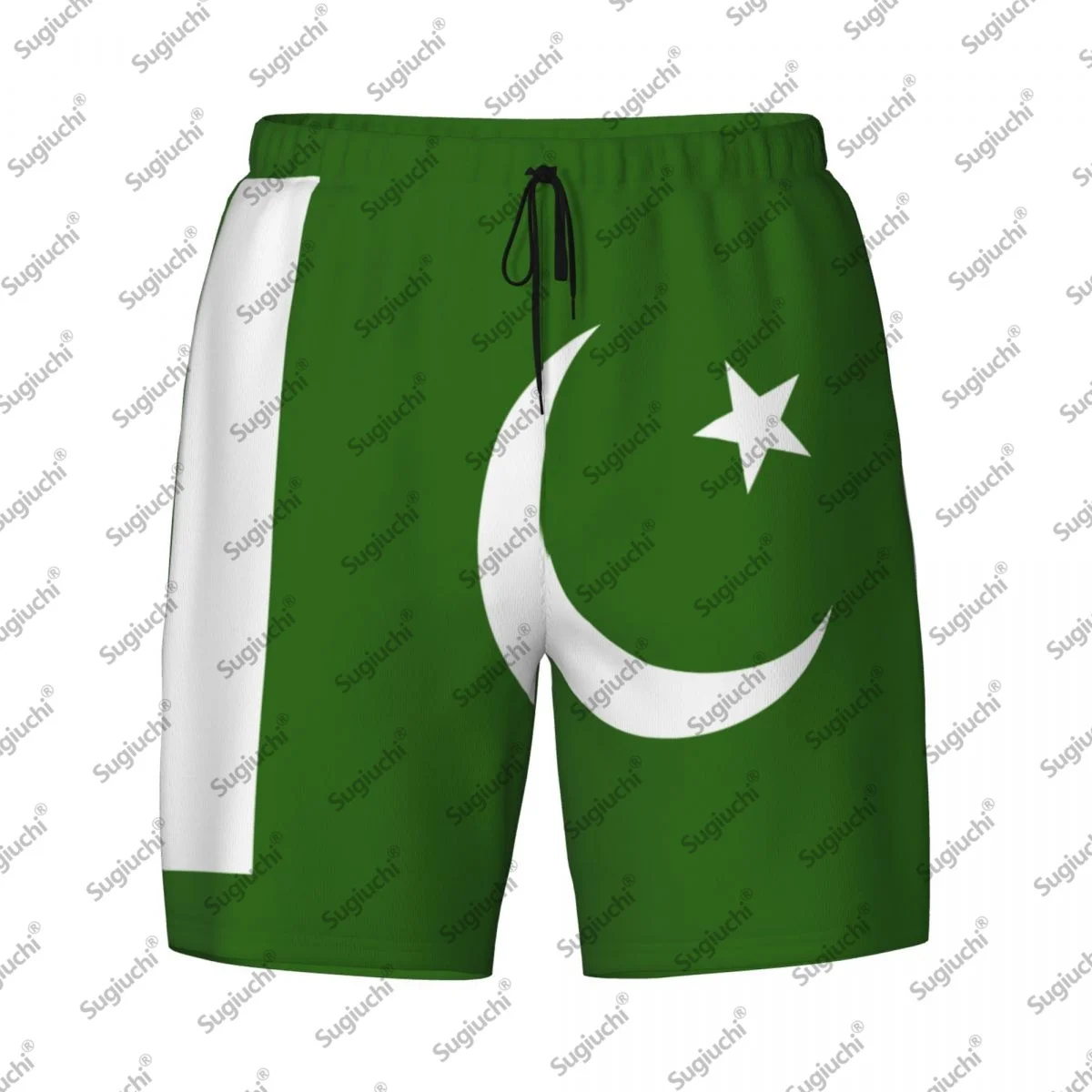 

2025 Пакистанский флаг Топ с 3D принтом Мужские плавки Гавайский купальный пляж 2 в 1, быстросохнущие летние шорты для плавания с карманами