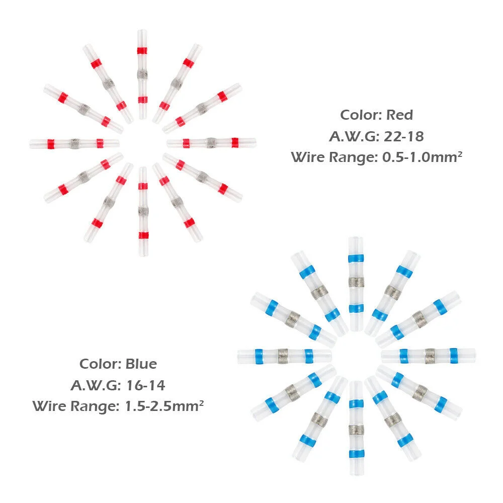 10/20 szt. Złącza termokurczliwe doczołowe złącze przewodu uszczelniającego wodoodporna izolowana tuleja lutownicza