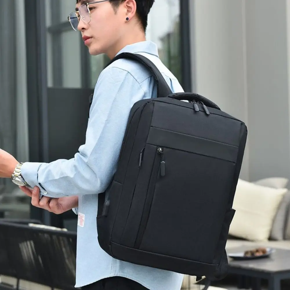 Mochila Simple de nailon de gran capacidad, mochila de lona multibolsillos para estudiantes, bolso de hombro para ordenador portátil para estudiantes, viaje