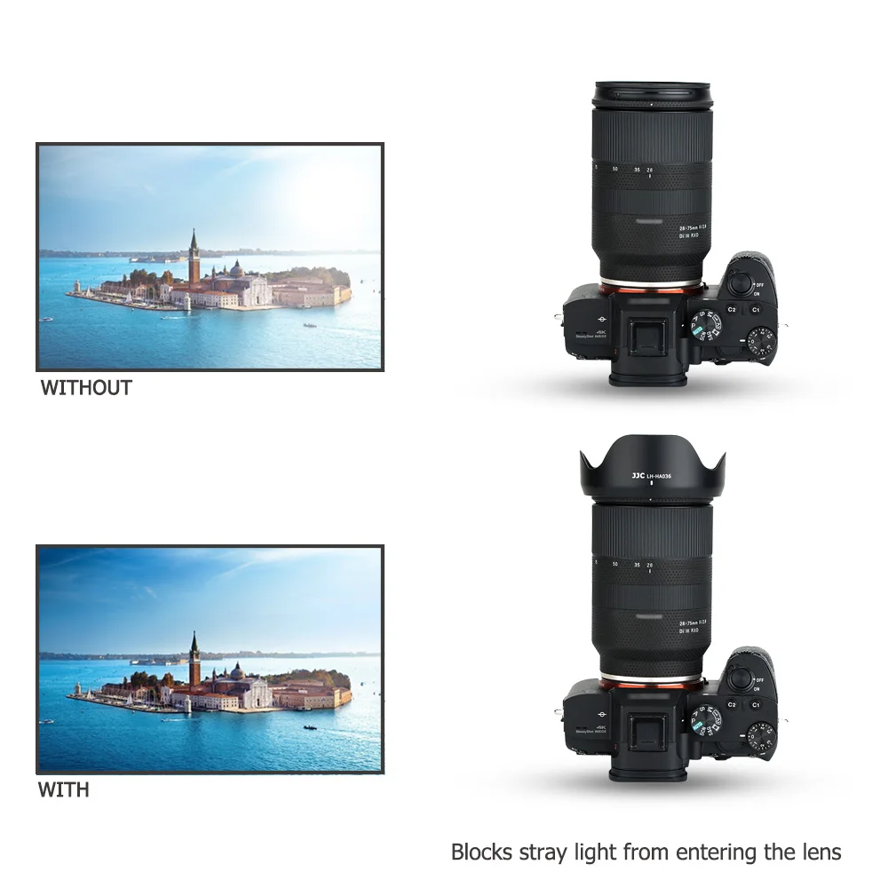 JJC Đảo Chiều Cánh Hoa Phong Cách Lưỡi Lê Loa Che Nắng Cho Ống Kính Tamron 28-75Mm F/2.8 Di III RXD Ống Kính a036 Mô Hình Thay Thế Cho Ống Kính Tamron HA036 Lens Hood