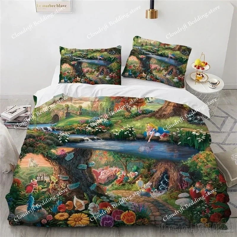 Cinderella Princess Love Child Duvet Cover Set HD Comforter Cover Bedclothes for Kids Bedding Sets Bedroom Decor