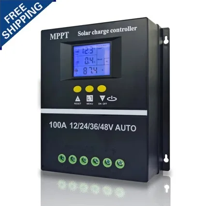 MPPT Solar Charge Controller 100A 80A 60A 12V 24V 36V 48V Auto LCD Dual USB Li Lead Acid Battery Regulator