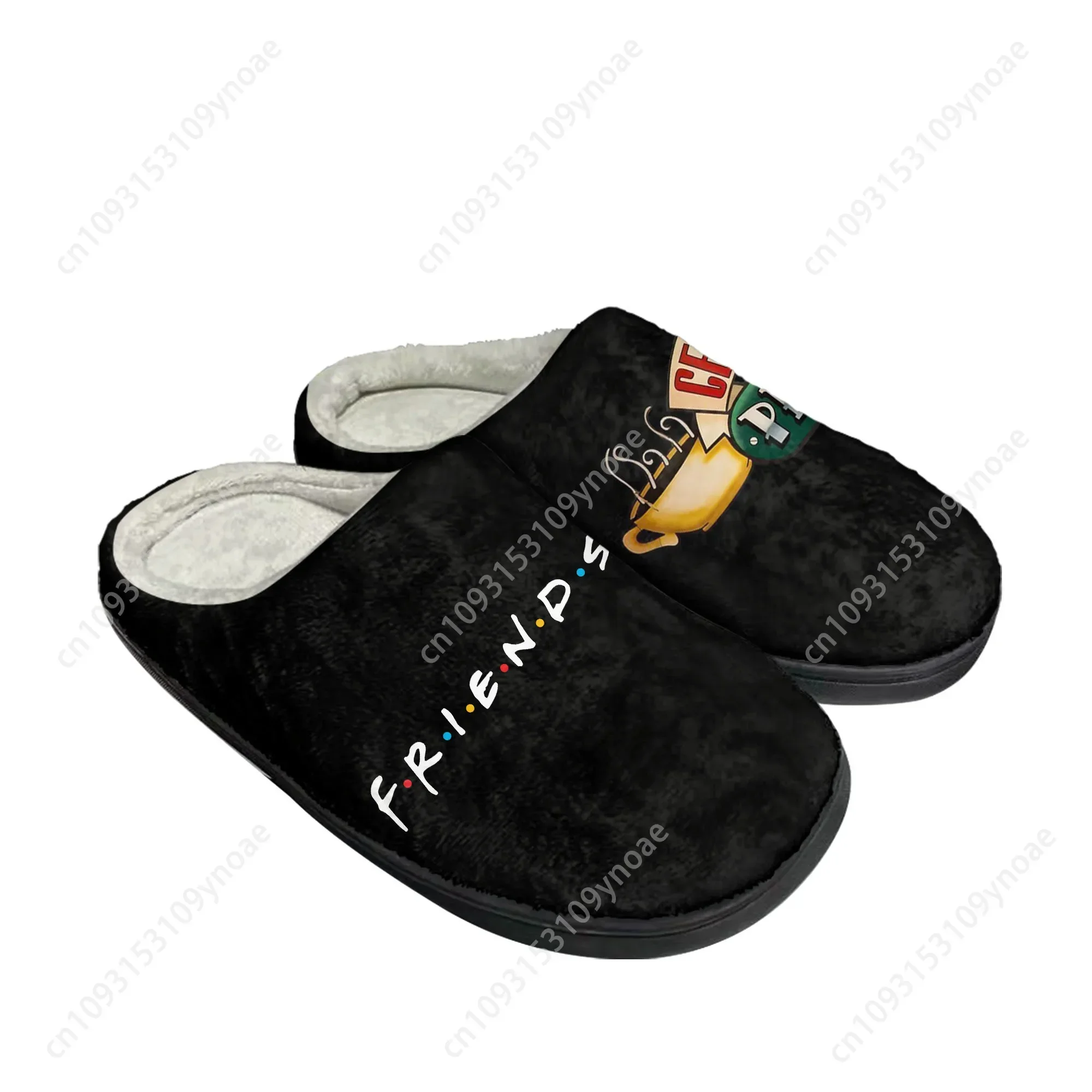 Friends TV Show Central Perk Coffee Home Cotton Slippers Mens Womens Plush Bedroom Casual Keep Warm Shoes Indoor Customized Shoe