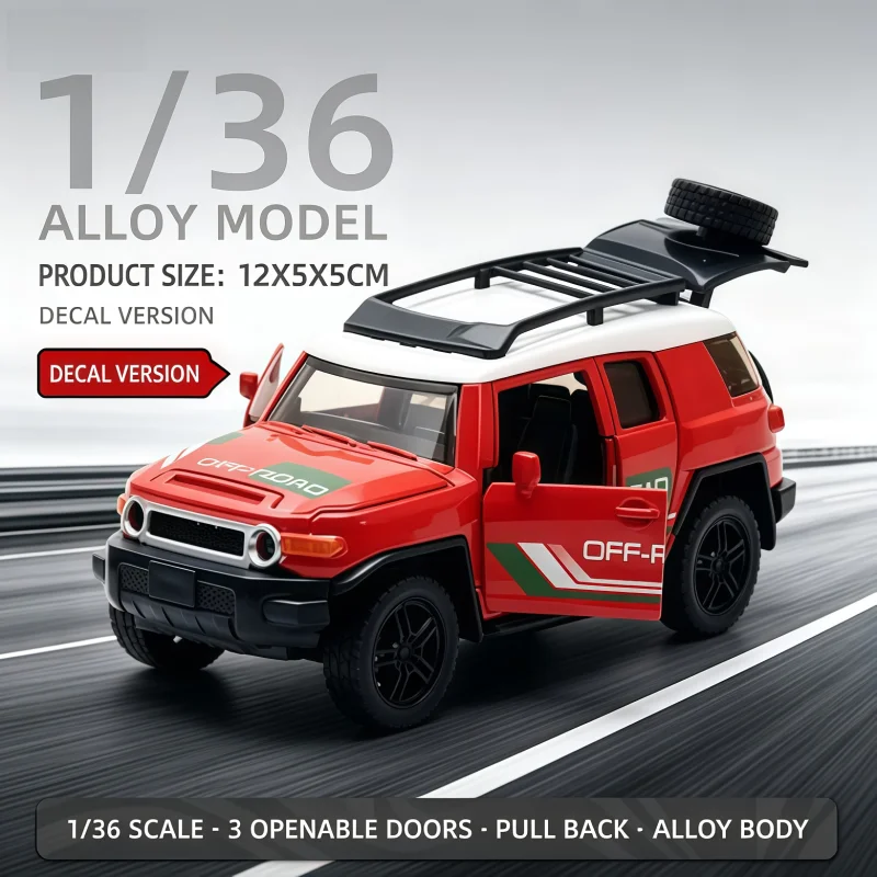 1:36 Scale Alloy Off-Road SUV Model, Rewind Alloy Car, Multi-Door Opening Simulation Car Model, Boy Collectible Toy Gift
