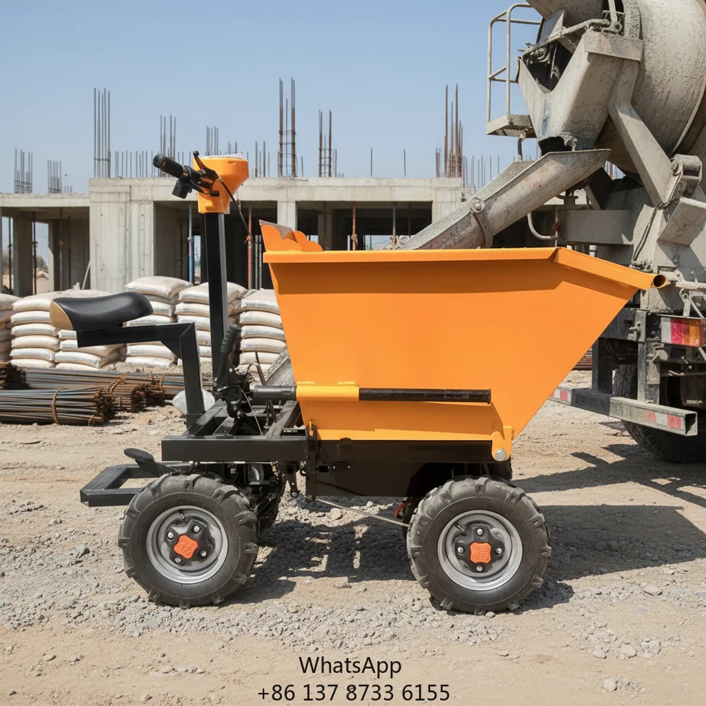 

Customizable Four-Wheel Electric Trolley Cargo Handling Dump Truck For Construction Sites 1-Year Motor Sand Agricultural