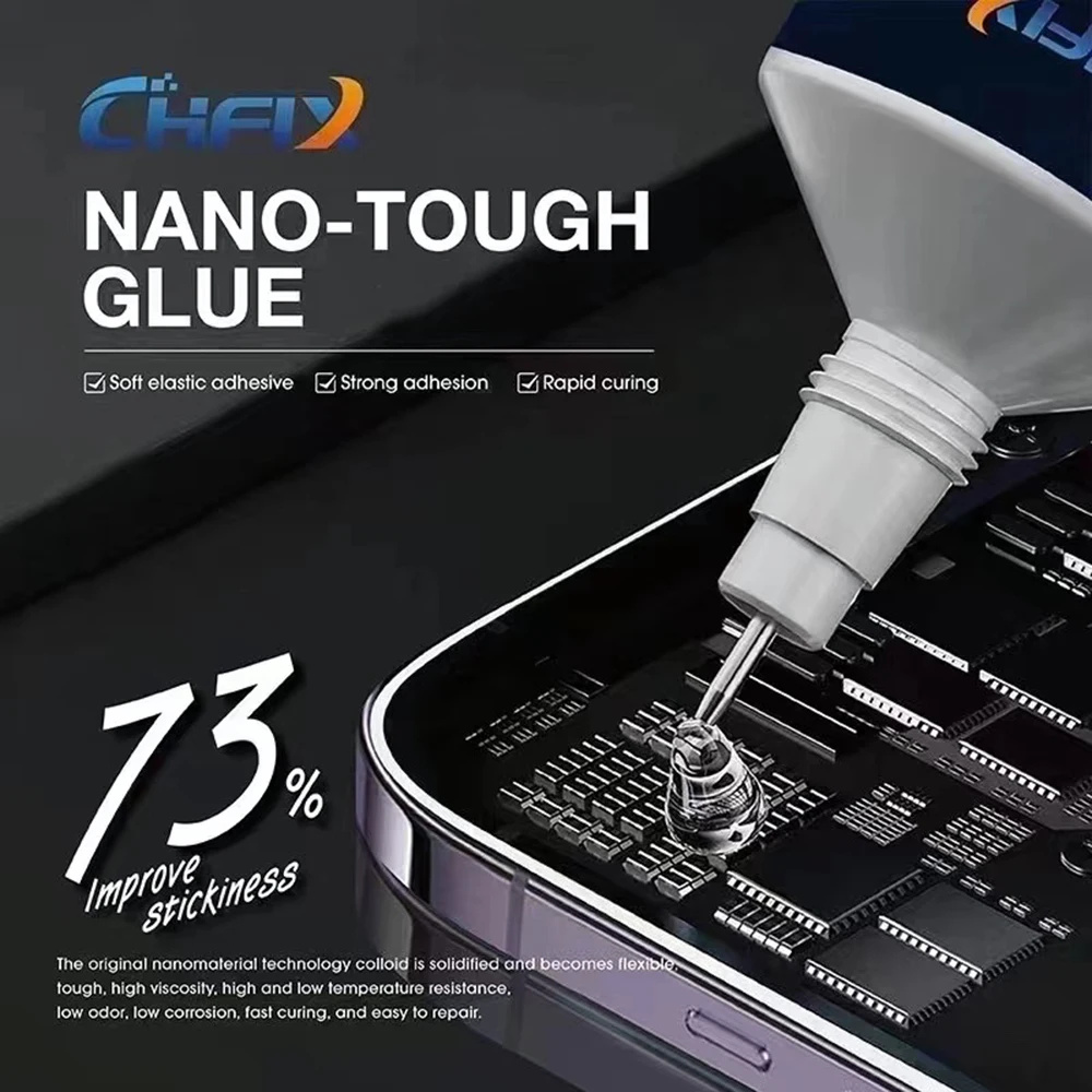 Fonlyu-pegamento NANO resistente para cubierta trasera de iPhone, adhesivo de soporte sellador de Marco medio, sin necesidad de presionar, pegamento de curado rápido, 60ML