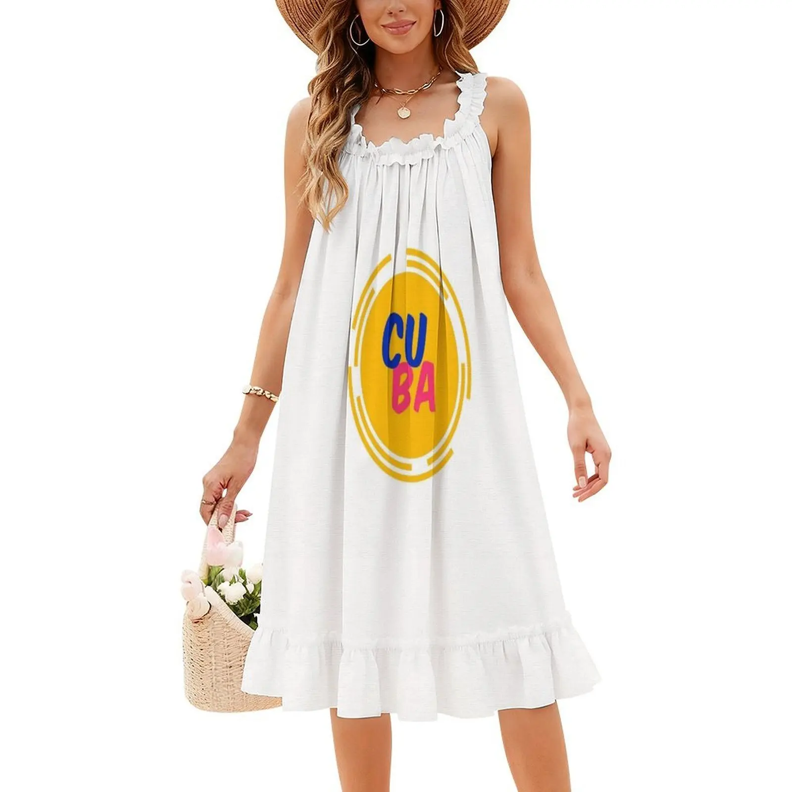كوبا فستان عطلة مثير للنساء شاطئ حفلة عيد ميلاد فستان قصير المكسيك السفر البلدان فستان ألوان سعيدة للفتيات #4