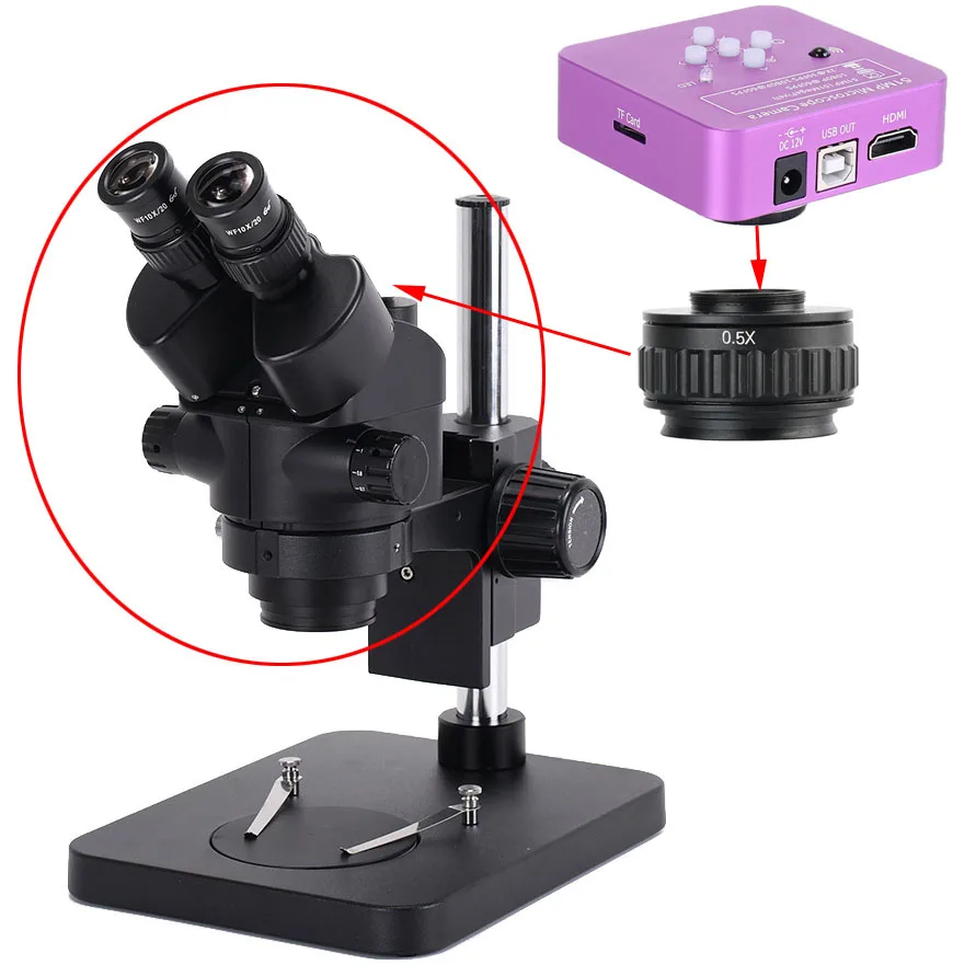 Real photo 2K 51MP 1920x1080 60FPS  digital camera 51 MP with 0.5x 0.35x adaptor  for Trinocular Stereo Microscope  accessories