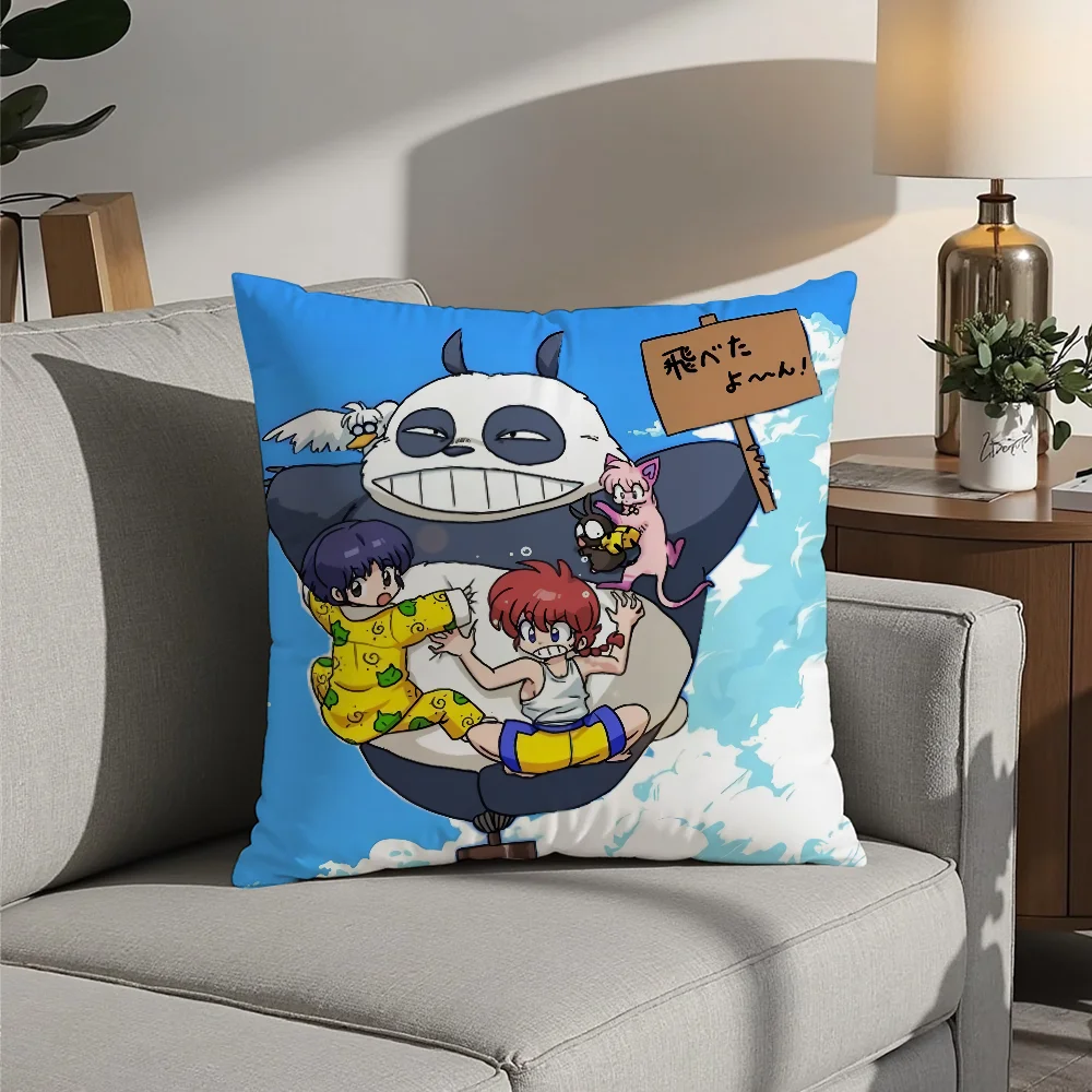 

P Chan Ranma Cartoon Pillow Case Plush Fabric Soft Pillowcase Double Sided Print Cushion Cover Household Gifts