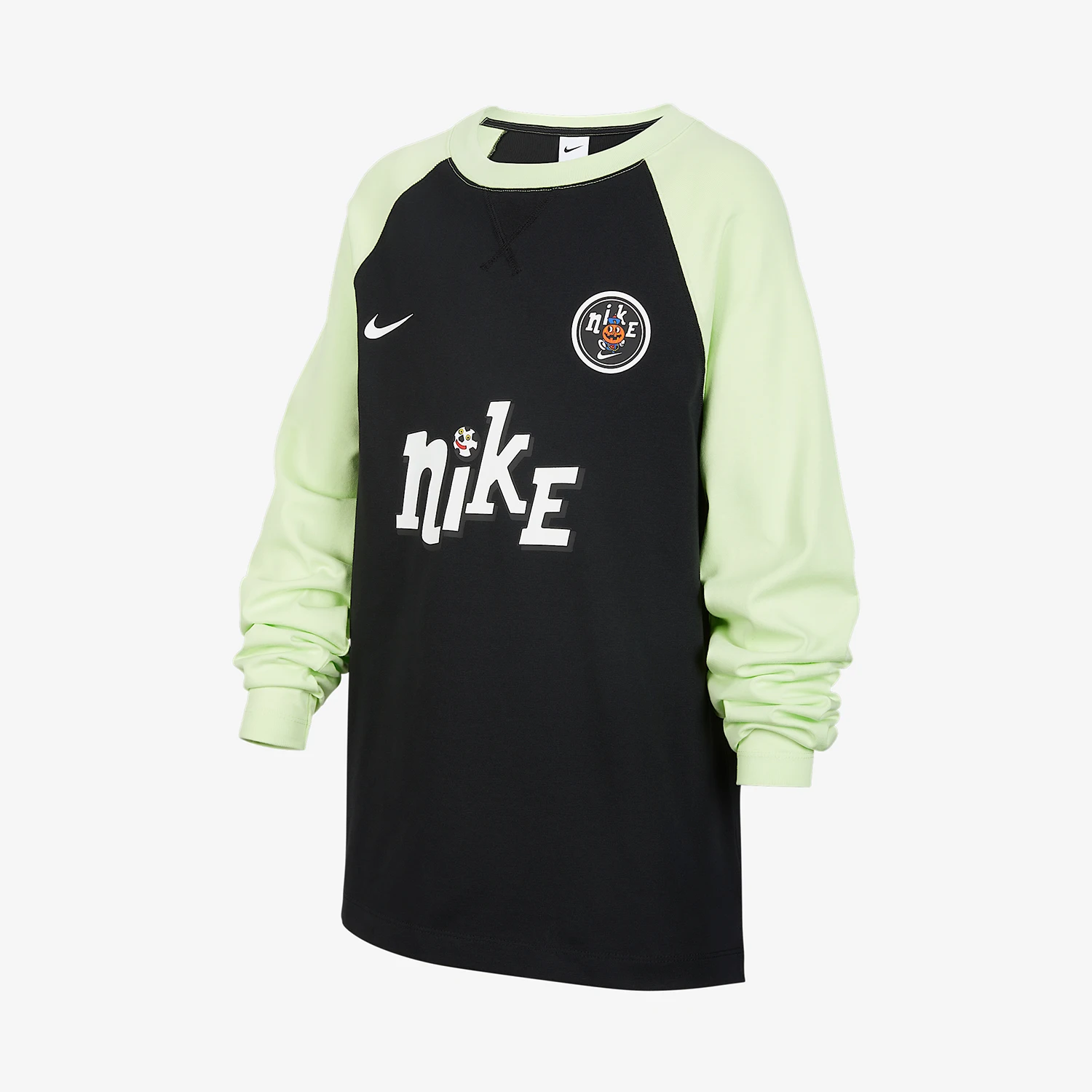 Nike genuine Dri FIT children's patchwork sports loose long sleeved top IO0098-010