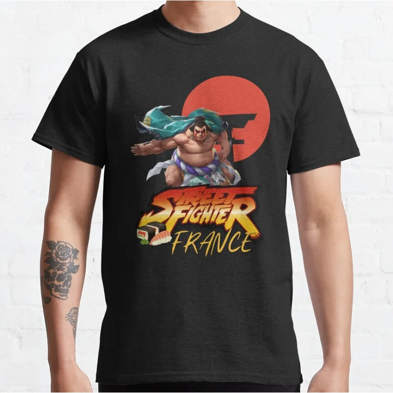 

Street fighter france sf6 80s Video game Retro fighting videogames T-shirt for men Large size Adult Tops S-6xl