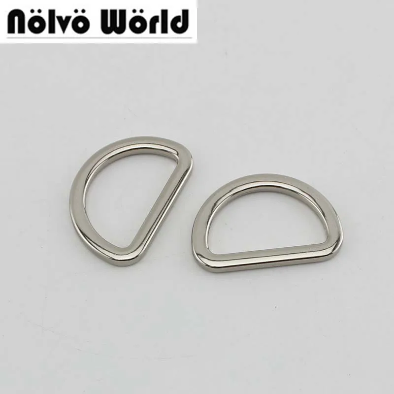 

10-100pcs 5 colors,3.5mm wide,25X15mm 1" thin tabular D ring,2.5cm welded d rings for bags purse metal crafts