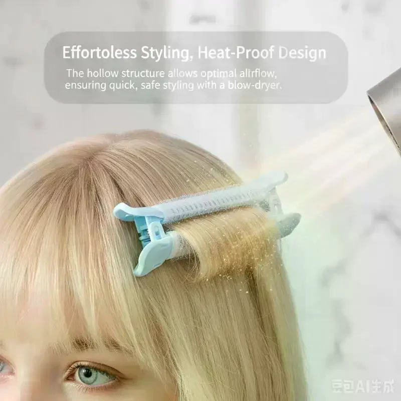 Fluffy Hair Roller Bangs Hair Root Fluffy Hair Clip Self Grip Traceless No Damage Bang Top Styling Curling Roller For Salon Use