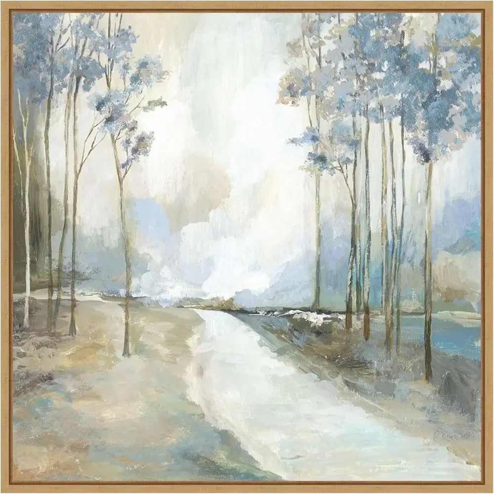 30x30 Blue Canvas Wall Art by Allison Pearce - Modern Decor for Home, Living Room, Bedroom, Bathroom, Kitchen