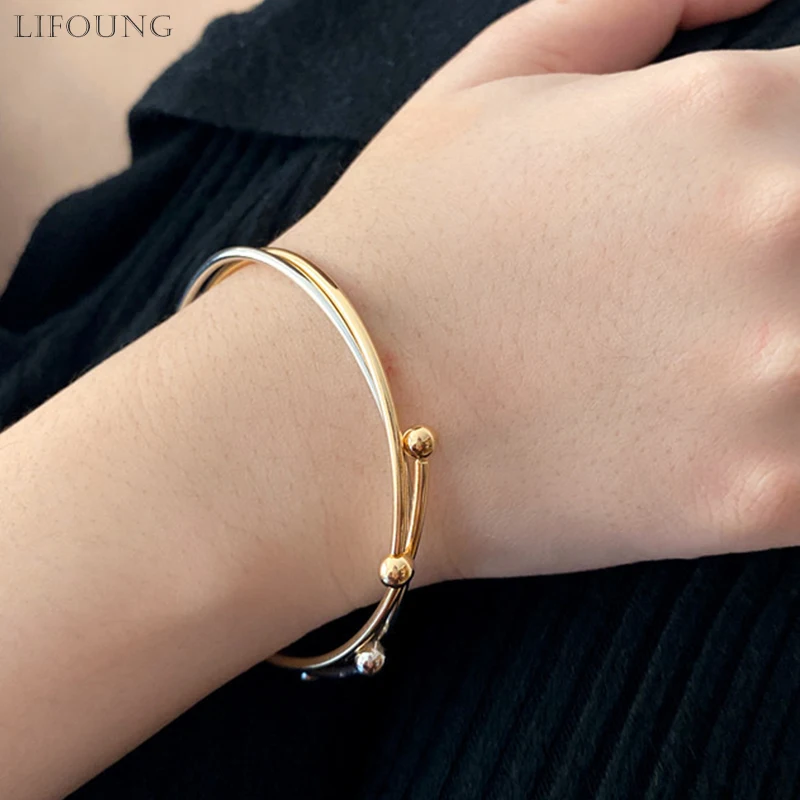 Metal Wire Cuff Bangle For Women Open Adjustable Bracelet Fashion Cute Thin Jewelry New Designs Girls\' Gifts Accessories 2023355