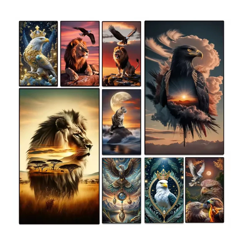 

Full Square Diamond Mosaic Diamond Painting Animals Lion And Eagle Embroidery Personalized Gift Cross Stitch Home Decoration