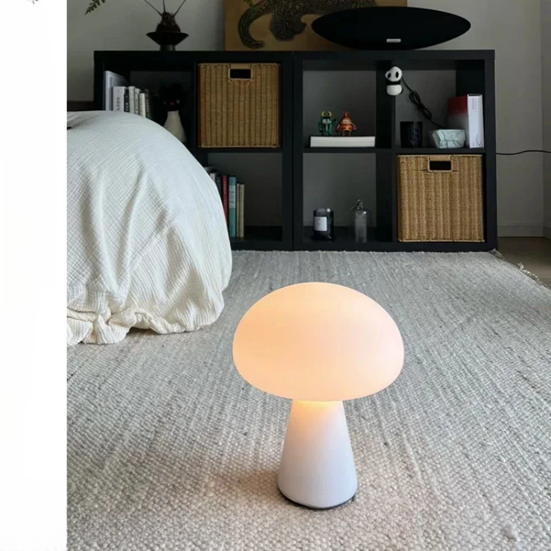 

Mushroom desk lamp study glass rechargeable dimming living room bedroom bedside ambient light