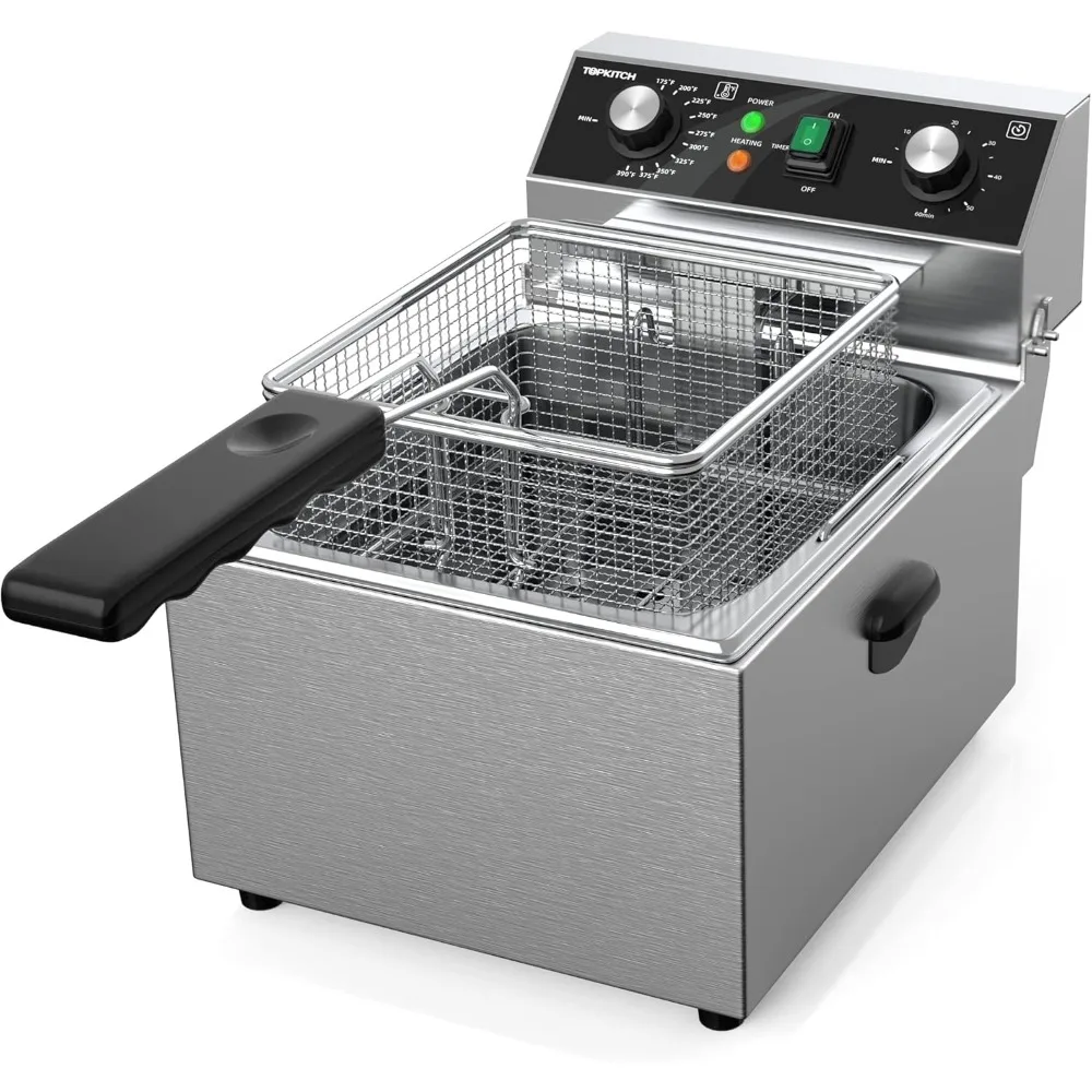 

Electric Deep fryer Stainless Steel with Basket & Lid Capacity 10L(10.5QT) Countertop Fryers for Home Kitchen and Restaurant