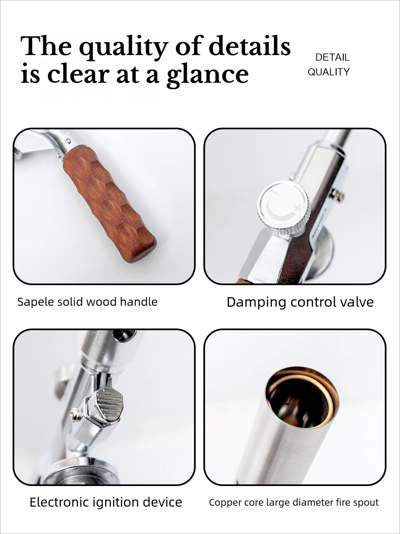 MOUNTAINHIKER Fackel-Sprühpistole, leicht zu transportieren, für Outdoor-Camping, Picknick, Feueranzünder, Grillanzünder, Edelstahl-Sprühpistole – Detail 14