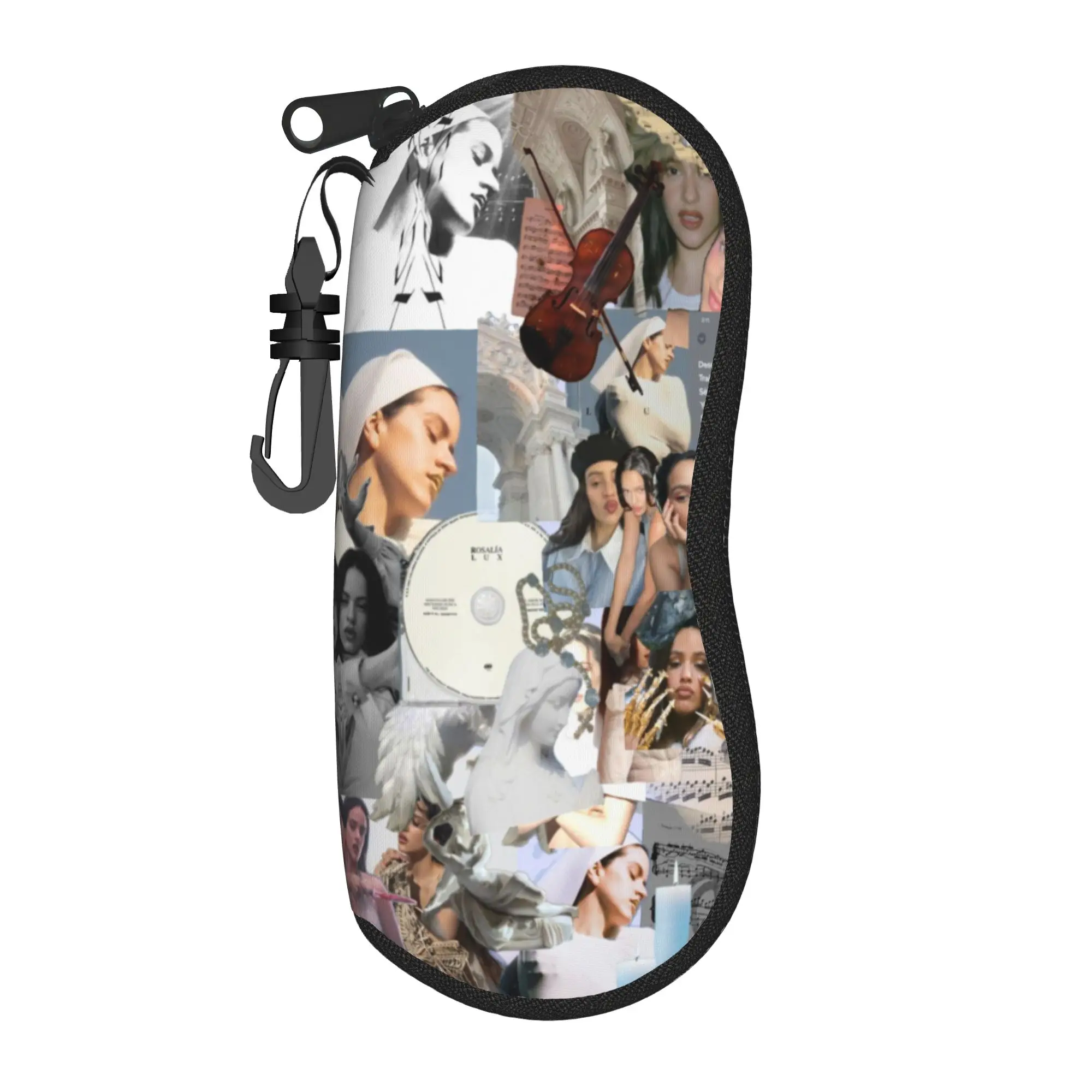 ROSALIA LUX Album Pop Music Merch Glasses Case for Girls Lightweight Zipper  Eyeglasses Storage Box Protector Eye Contacts Case