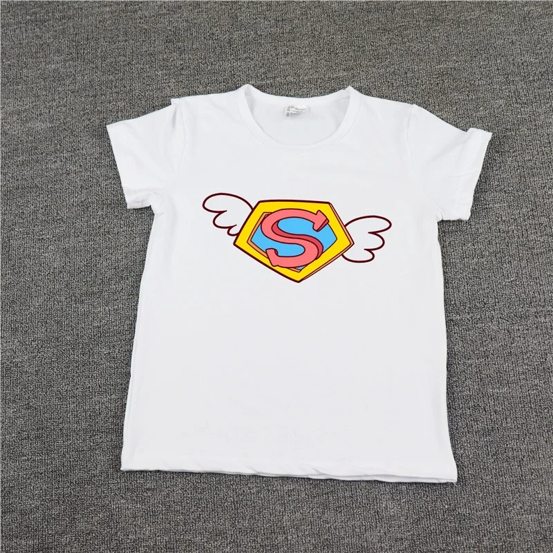 

Boys Superhero Love Crown Printed T-shirt Kids Summer Short Sleeve T Shirts Girls Clothes Baby Children's Top Tee Shirt 2-9 Year