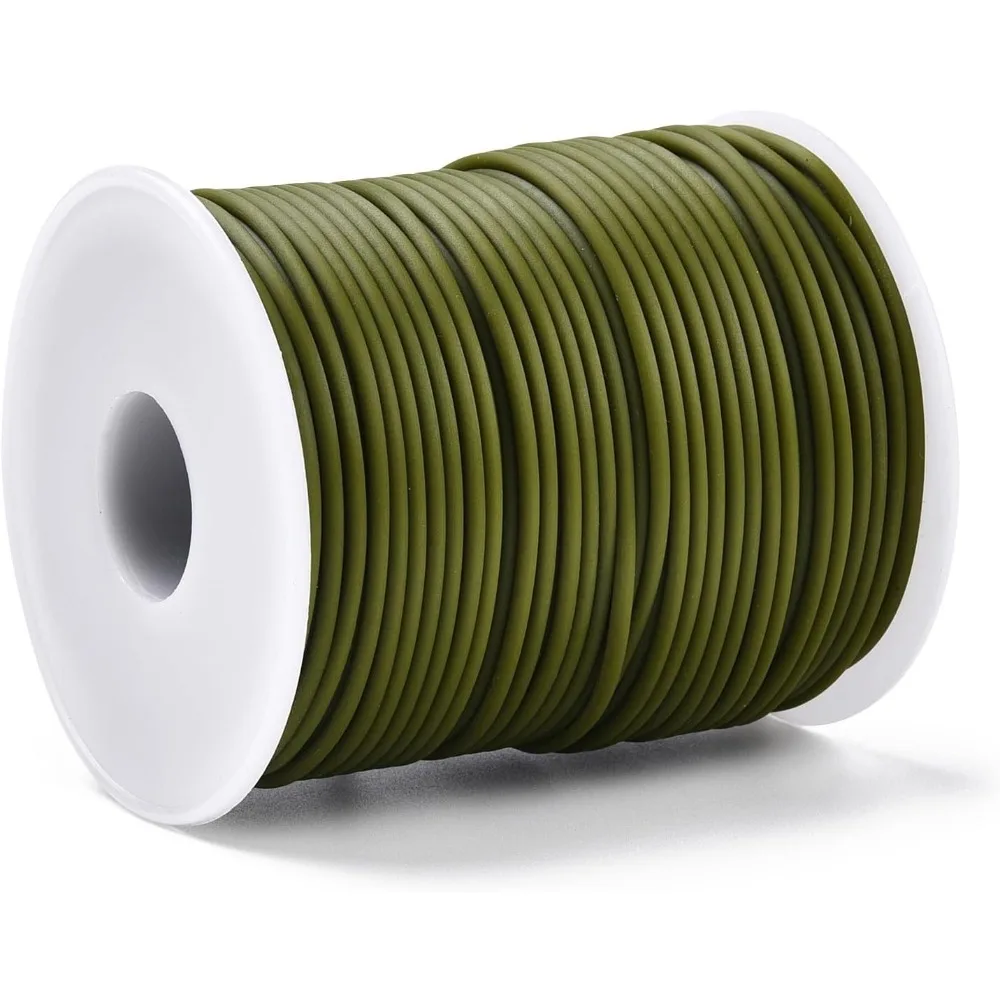 54.68 Yards 2mm Hollow Rubber Tubing Jewelry Cord 1mm Hole PVC Tubular Synthetic Tube Thread with Spool for DIY Craft