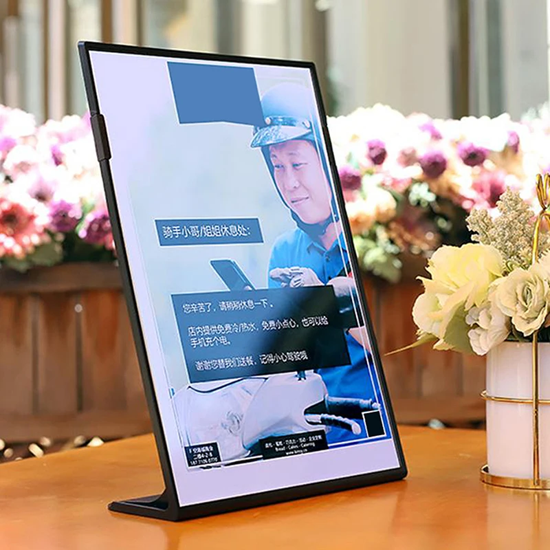 

Acrylic L-Shaped Table Card Display Board A4 A5 A6 Price Sign Billboard Stand Picture Poster Art Frame Empty