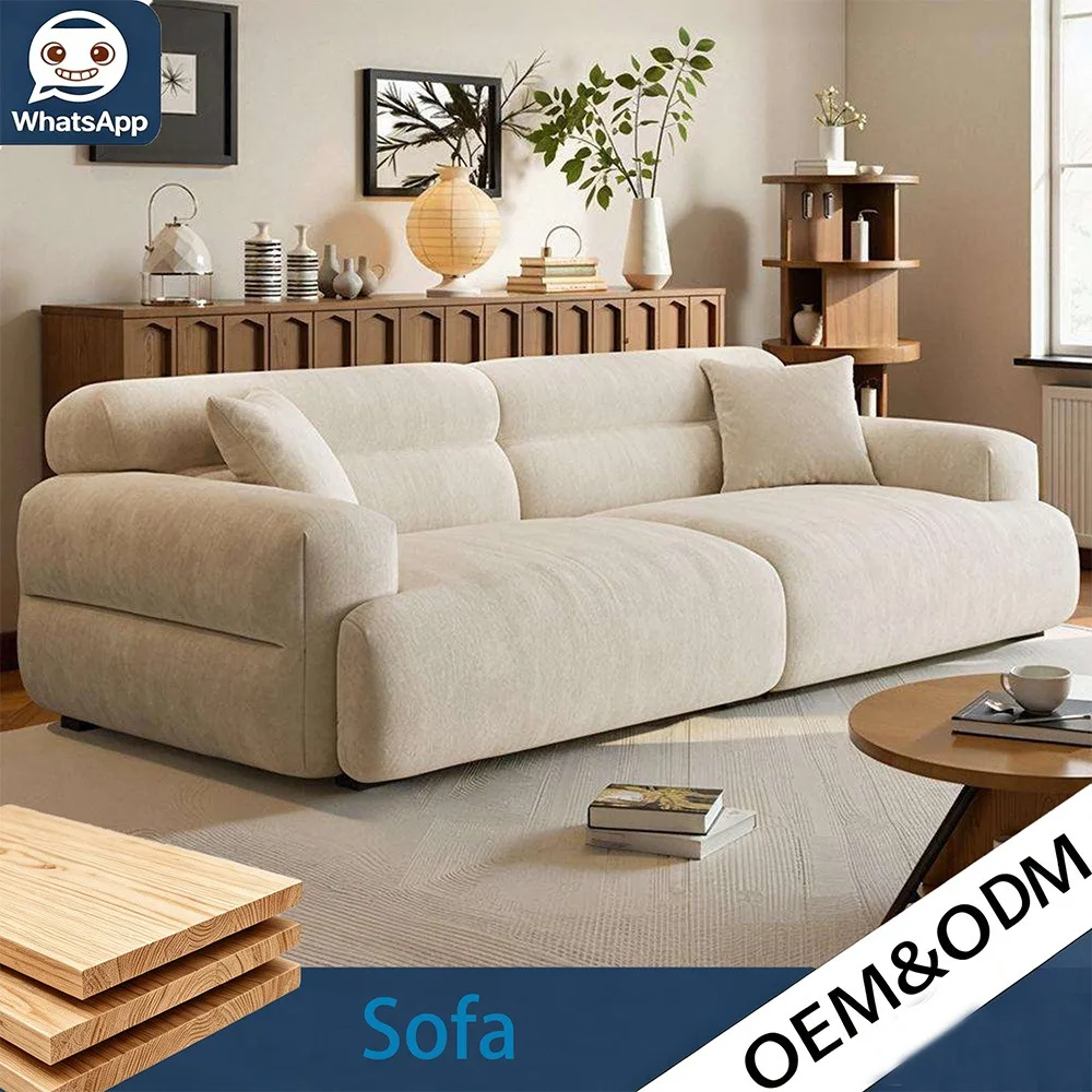 Modern Household Fabric Sofa Lamb Wool And Wool Material Soft Couch Comfort Living Room Sofa For Family Indoor Furnishing