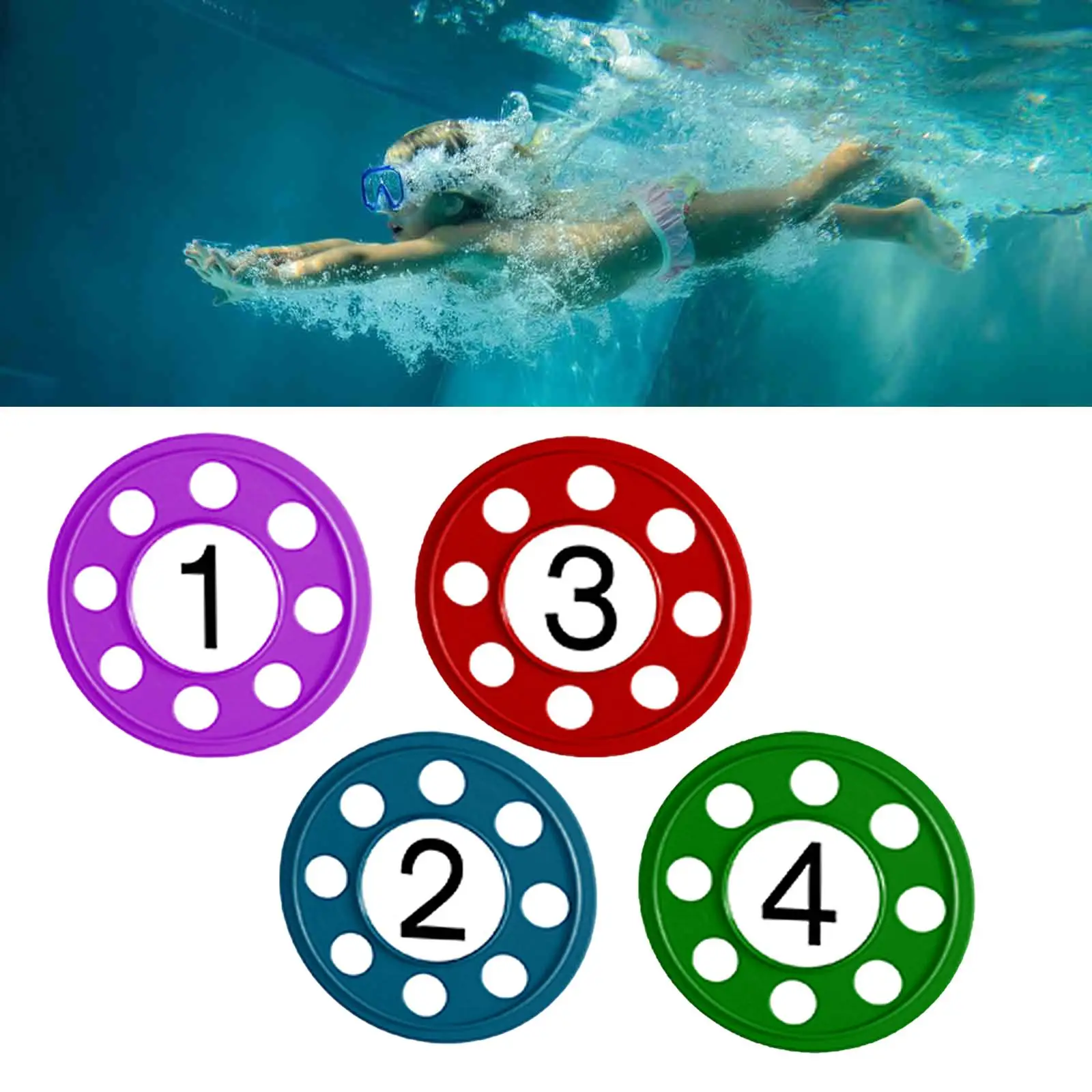 2-4pack 4x Diving Discs Colorful Pool Diving Toys for Aquatic Exercise Children