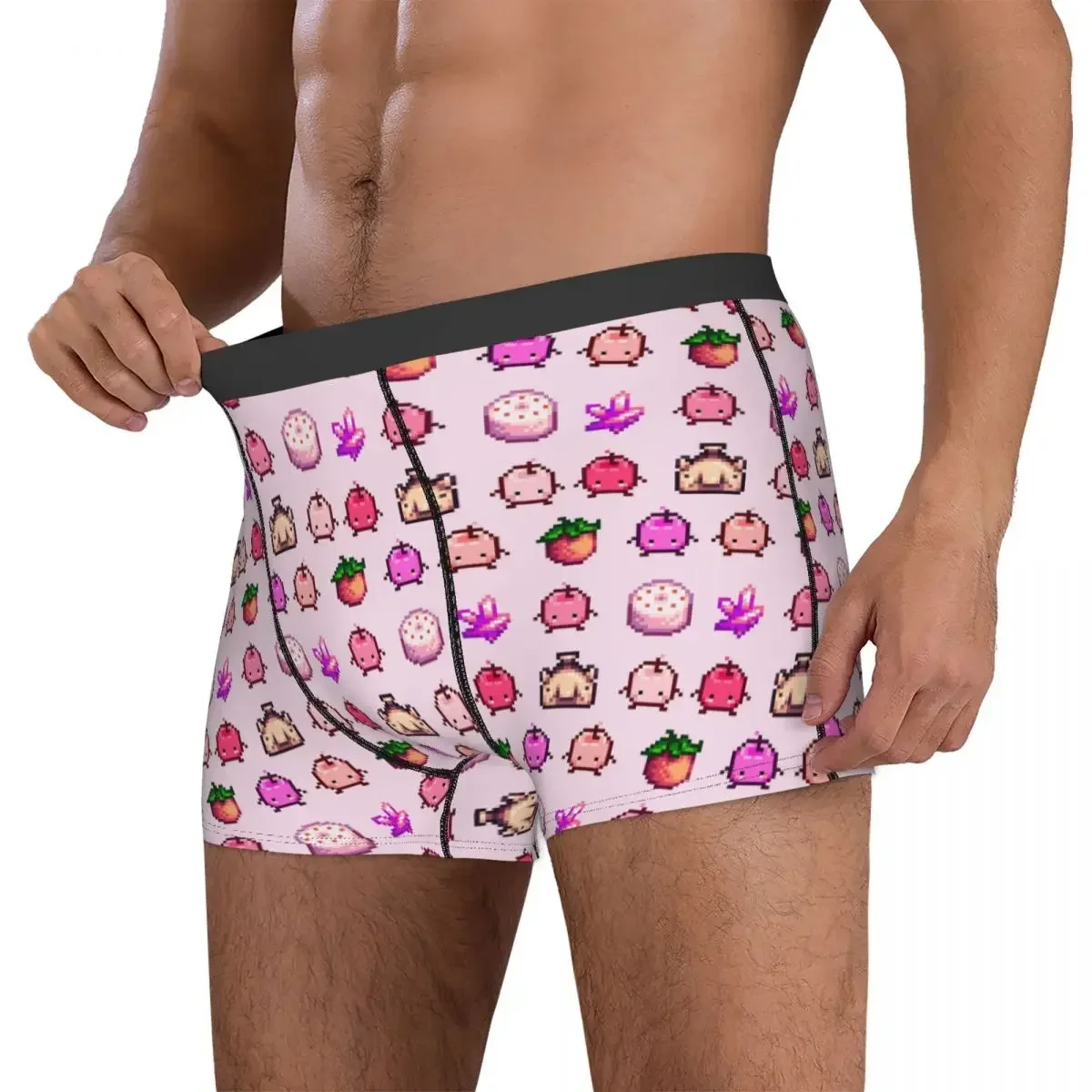 Boxer Underpants Shorts Stardew Valley Pink Junimo Set Panties Men Soft Underwear For Homme Man Boyfriend Gifts