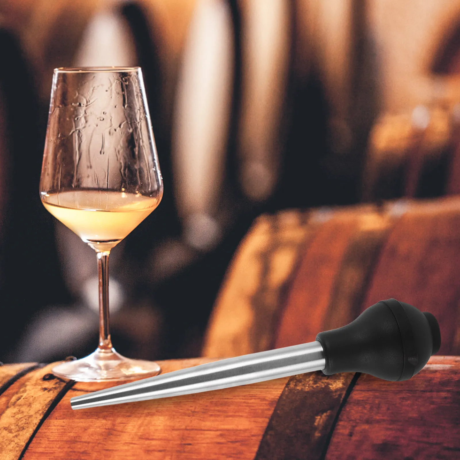 Wine Sampling Eyedropper Stainless Steel Pipette Precision Liquid Transfer Dropper for Winemaking Cooking Seasoning Oil Transfer