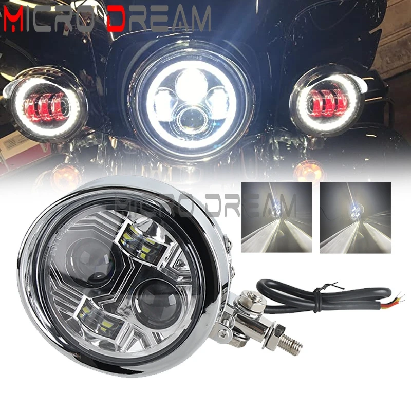 

10-30V 4.5" LED Front Headlamp 30W/40W Low/High Beam Retro Headlight Universal For Harley Cruiser Bobber Chopper Old school