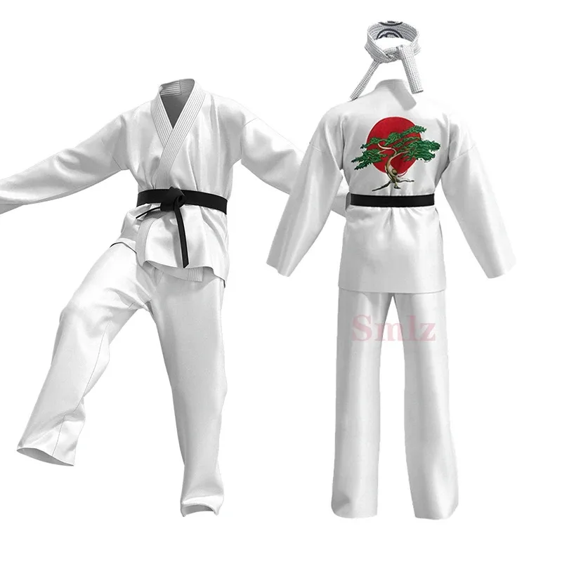 ❤ ❤ 2025 Anime Karate Kid cos Cobra Kai Cosplay disfraz aldult niños Top pantalones trajes Halloween carnaval traje nuevo ★ ☆