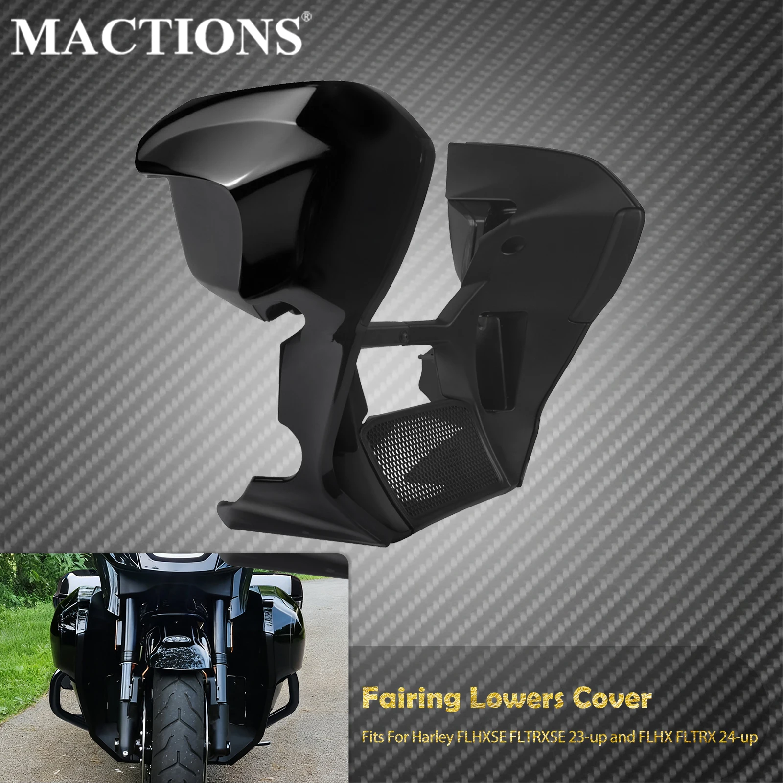 Motorcycle Front Fairing Lowers Cover Extended Chin Spoiler Set Kits For Harley Touring FLTRX 24-Up CVO Road Street Glide 23-Up