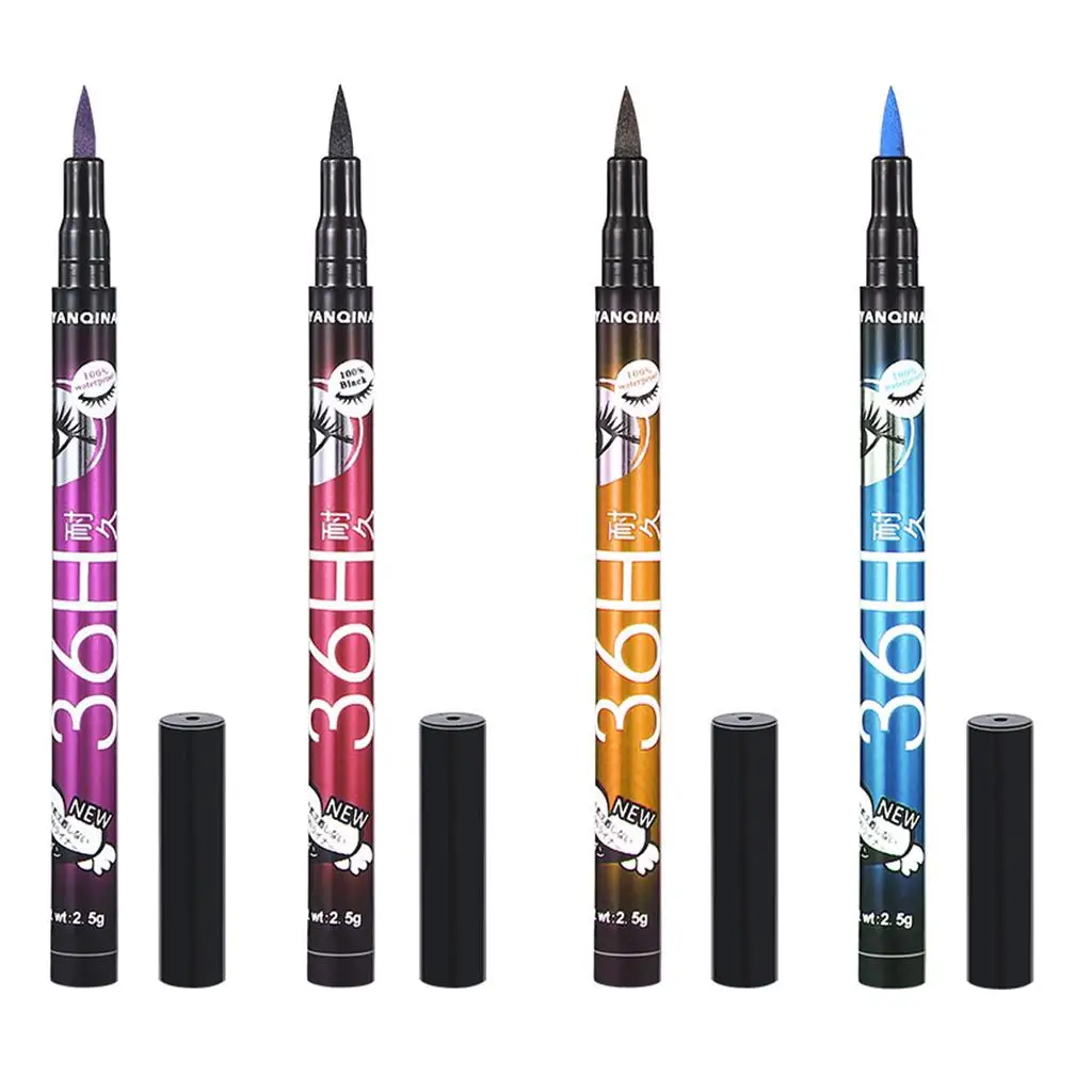 Delineador de Ojos Negro de Larga Duración, Lápiz Impermeable de Secado Rápido, Maquillaje Líquido para una Definición Intensa