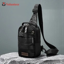 VOLUNTEER Chest Sling Bag for Men Casual Oxford Waterproof Zipper Phone Breathable Outdoor Mens Crossbody Shoulder Bags 1829-02