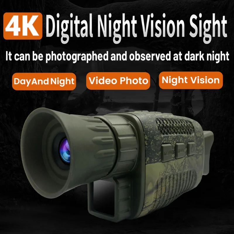 NV1000 Infrared Night Vision Monocular with 5X Digital Zoom 9 Language Options 200-Meter Full Darkness Viewing Range for Hunting