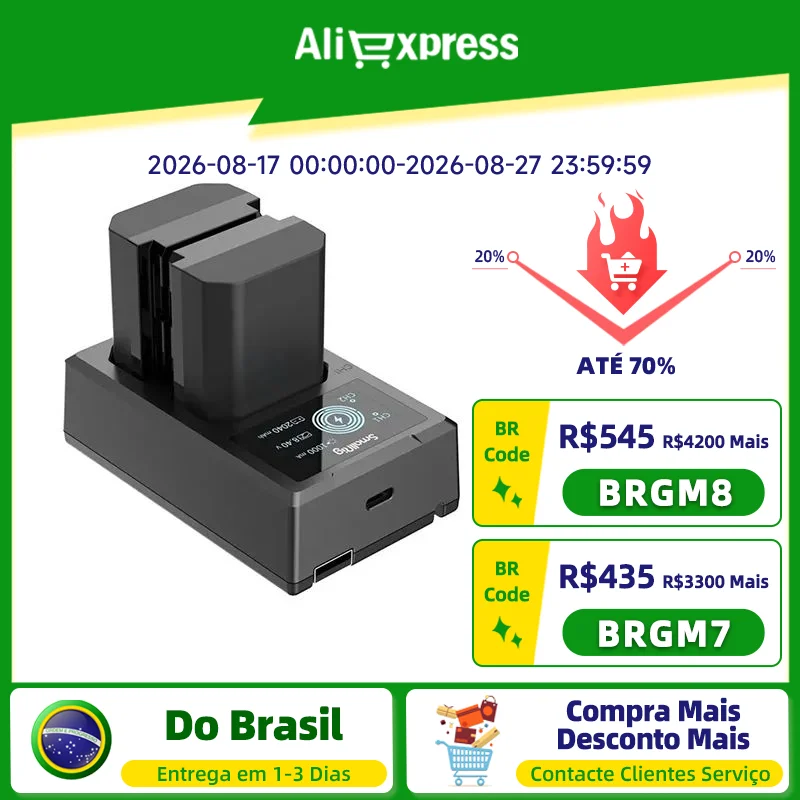 Kit SmallRig 3824B com Baterias NP-FZ100 para Sony α7/α9, Carregador Duplo de Carga Rápida, Envio Rápido Brasil