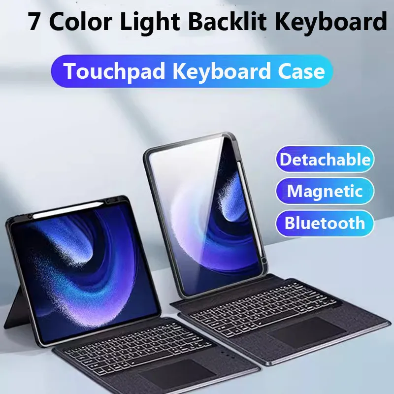 Backlit Keyboard for Xiaomi Pad 6S Pro 12.4inch 2024 6 Pro 11  5 Pro 5 11inch for Redmi Pad SE 11 2023 Trackpad Keyboard Case